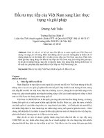 Đầu tư trực tiếp của việt nam sang lào thực trạng và giải pháp 