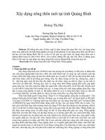 Xây dựng nông thôn mới tại tỉnh quảng bình 