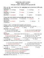 Bộ đề kiểm tra 1 tiết lần 1 HKI ti ếng anh lớp 12 