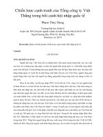 Chiến lược cạnh tranh của tổng công ty việt thắng trong bối cảnh hội nhập quốc tế 