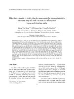 Đặc tính của cột vi chiết pha rắn mao quản hở trong phân tích xác định một số chất clo hữu cơ dễ bay hơi trong môi trường nước 