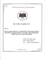 chất lượng dịch vụ ảnh hưởng đến lòng trung thành của khách hàng tại siêu thị co.opmart trên địa bàn thành phố hồ chí minh