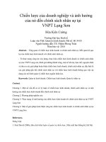 Chiến lược của doanh nghiệp và ảnh hưởng của nó đến chính sách nhân sự tại VNPT lạng sơn 