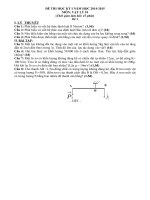 ĐỀ KIỂM TRA VẬT LÝ 10 KÌ 1 RẤT HAY
