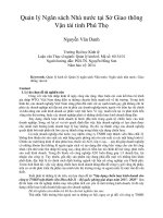Quản lý ngân sách nhà nước tại sở giao thông vận tải tỉnh phú thọ 