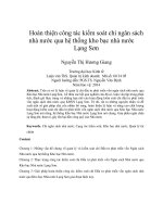 Hoàn thiện công tác kiểm soát chi ngân sách nhà nước qua hệ thống kho bạc nhà nước lạng sơn 