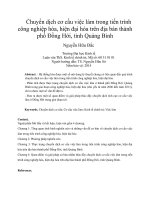 Ċhuyển dịch cơ cấu việc làm trong tiến trình công nghiệp hóa, hiện đại hóa trên địa bàn thành phố đồng hới, tỉnh quảng bình 
