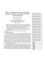Nâng cao chất lượng tín dụng tại ngân hàng thương mại cổ phần công thương việt nam  chi nhánh phú thọ 