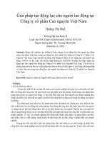 Giải pháp tạo động lực cho người lao động tại công ty cổ phần cao nguyên việt nam 