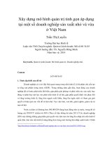 Xây dựng mô hình quản trị tinh gọn áp dụng tại một số doanh nghiệp sản xuất nhỏ và vừa ở việt nam 