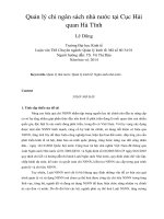 Quản lý chi ngân sách nhà nước tại cục hải quan hà tĩnh 