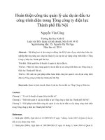 Hoàn thiện công tác quản lý các dự án đầu tư công trình điện trong tổng công ty điện lực thành phố hà nội 