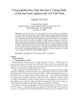 Công nghiệp hóa, hiện đại hóa ở trung quốc và bài học kinh nghiệm đối với việt nam 