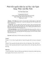 Phát triển nguồn nhân lực tại học viện ngân hàng  phân viện bắc ninh 