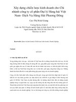 Xây dựng chiến lược kinh doanh cho chi nhánh công ty cổ phần đại lý hàng hải việt nam  dịch vụ hàng hải phương đông 