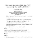 Nguyên cứu tái cơ cấu tại ngân hàng TMCP hàng hải việt nam giai đoạn 2010 2013 