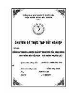 Giải pháp nâng cao hiệu quả huy động vốn của Ngân hàng TMCP Hàng Hải Việt Nam chi nhánh Phương Liệt