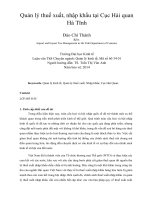 Quản lý thuế xuất, nhập khẩu tại cục hải quan hà tĩnh 