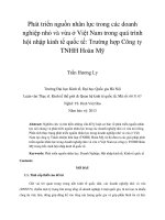 Phát triển nguồn nhân lực trong các doanh nghiệp nhỏ và vừa ở việt nam trong quá trình hội nhập kinh tế quốc tế trường hợp công ty TNHH hoàn mỹ 