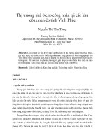 Thị trường nhà ở cho công nhân tại các khu công nghiệp tỉnh vĩnh phúc 