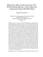 Đánh giá tác động của dự án giáo dục việt – bỉ đến phương pháp dạy và học (nghiên cứu trường hợp trường CĐSP điện biên) 