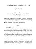 Phát triển bền vững làng nghề ở bắc ninh 