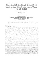 Thực hiện chính sách đãi ngộ vật chất đối với người có công với cách mạng ở huyện thạch hà, tỉnh hà tĩnh 