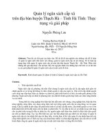 Quản lý ngân sách cấp xã trên địa bàn huyện thạch hà – tỉnh hà tĩnh thực trạng và giải pháp 
