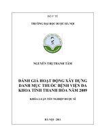 Đánh giá hoạt động xây dựng danh mục thuốc bệnh viện đa khoa tỉnh thanh hoá