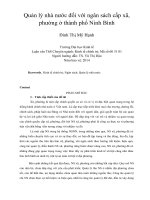 Quản lý nhà nước đối với ngân sách cấp xã, phường ở thành phố ninh bình 