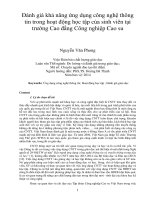 Đánh giá khả năng ứng dụng công nghệ thông tin trong hoạt động học tập của sinh viên tại trường cao đẳng công nghiệp cao su 