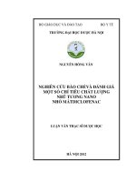 Nghiên cứu bào chế và đánh giá một số chỉ tiêu chất lượng nhũ tương nano nhỏ mắt diclofenac