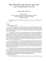 Hoạt động PR trong công tác tuyển sinh của trường đại học sao đỏ 