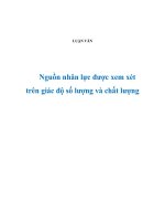Nguồn nhân lực được xem xét trên giác độ số lượng và chất lượng