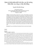 Quản trị kênh phân phối trên khu vực thị trường miền bắc của công ty giấy bãi bằng 