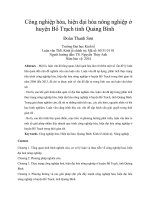 Công nghiệp hóa, hiện đại hóa nông nghiệp ở huyện bố trạch tỉnh quảng bình 