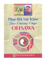 CHỈ dẫn cơ bản  LIỆU PHÁP đặc BIỆT  một số BỆNH cụ THỂ CHỮA THEO PHƯƠNG PHÁP OHSAWA