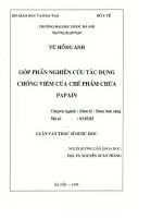 Góp phần nghiên cứu tác dụng chống viêm của chế phẩm chứa papain