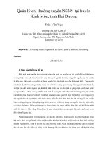 Quản lý chi thường xuyên NSNN tại huyện kinh môn, tỉnh hải dương 