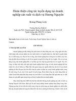 Hoàn thiện công tác tuyển dụng tại doanh nghiệp sản xuất và dịch vụ hương nguyên 