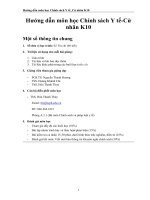 Hướng dẫn môn học chính sách y tế cử nhân k10 