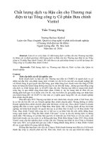 Chất lượng dịch vụ hậu cần cho thương mại điện tử tại tổng công ty cổ phần bưu chính viettel 