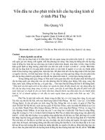 Vốn đầu tư cho phát triển kết cấu hạ tầng kinh tế ở tỉnh phú thọ 
