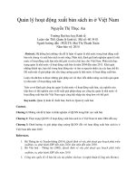 Quản lý hoạt động xuất bản sách in ở việt nam 