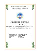 Giải pháp nâng cao hiệu quả sử dụng vốn tại Công ty cổ phần may Tân Hà