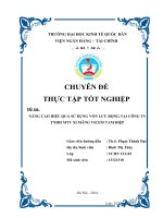 Nâng cao hiệu quả sử dụng vốn lưu động tại Công ty TNHH MTV Xi măng Vicem Tam Điệp