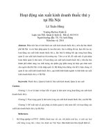 Hoạt động sản xuất kinh doanh thuốc thú y tại hà nội 