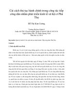 Cải cách thủ tục hành chính trong công tác tiếp công dân nhằm phát triển kinh tế xã hội ở phú thọ 