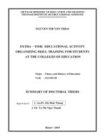 Extra – time  educational activity organizing skill training for students at colleges of education 