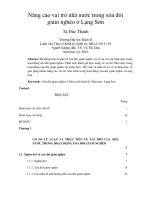 Nâng cao vai trò nhà nước trong xóa đói giảm nghèo ở lạng sơn 